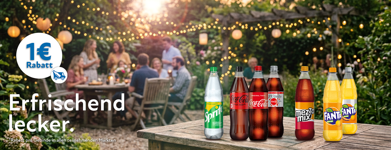 Coca Cola, Coca Cola Light und Zero Rabattaktion 1 Euro - KW 24 und 25 in 2026